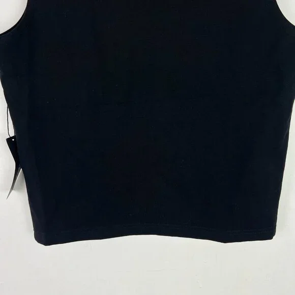 NWT Jones & Co New York Sleeveless Faux Crossover Hem Top Black Size Small S NEW - Picture 10 of 10